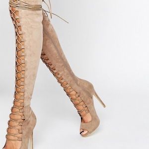 Thigh high Lace Up Booties